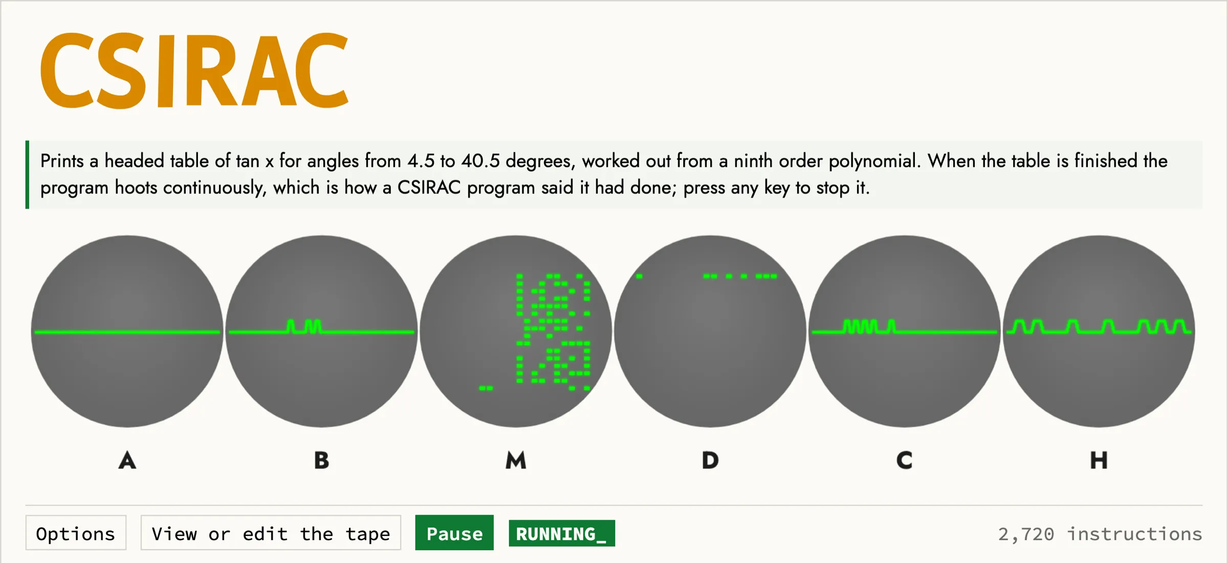 CSIRAC Emulator