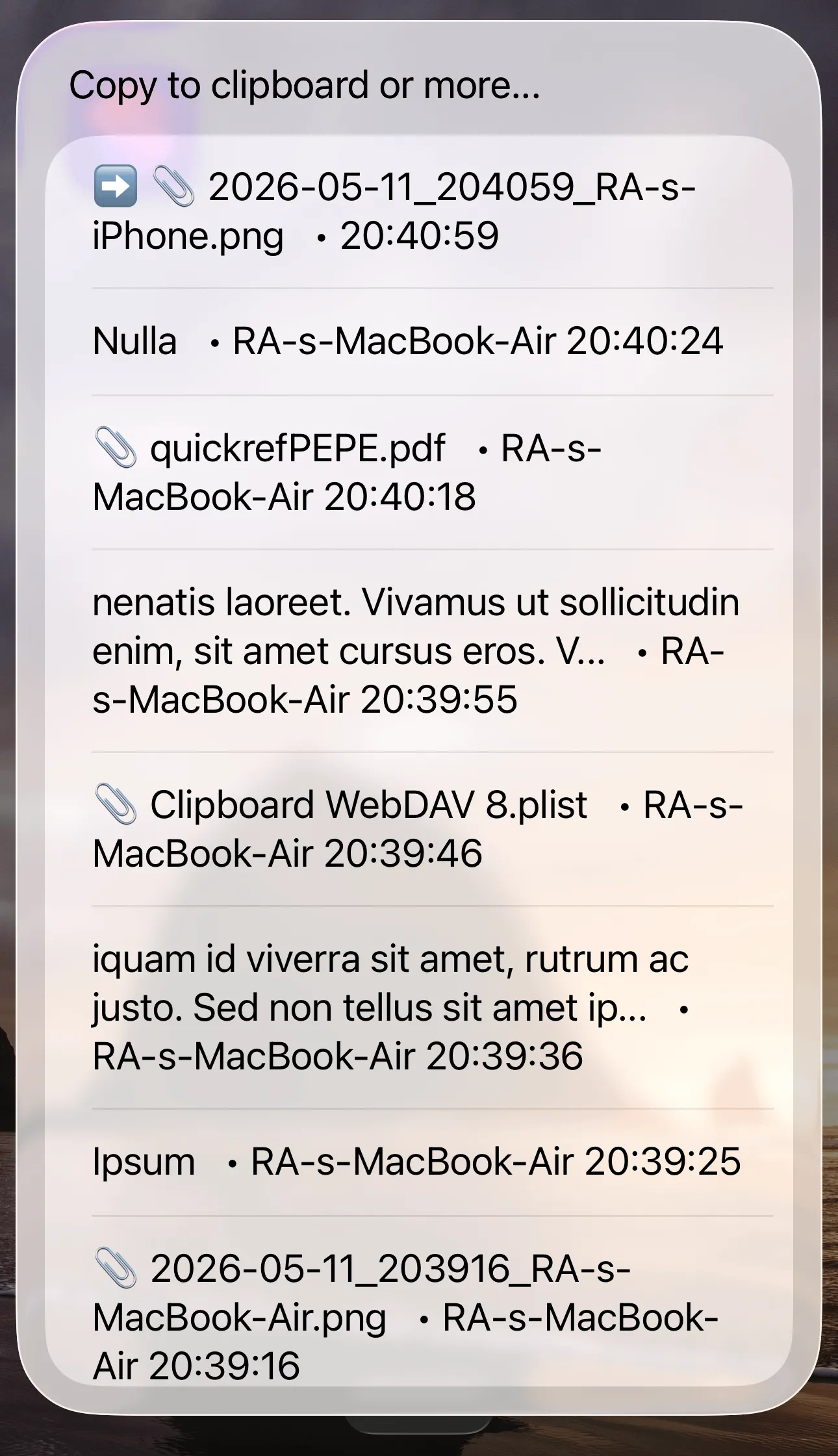 Clipboard Sync via WebDAV