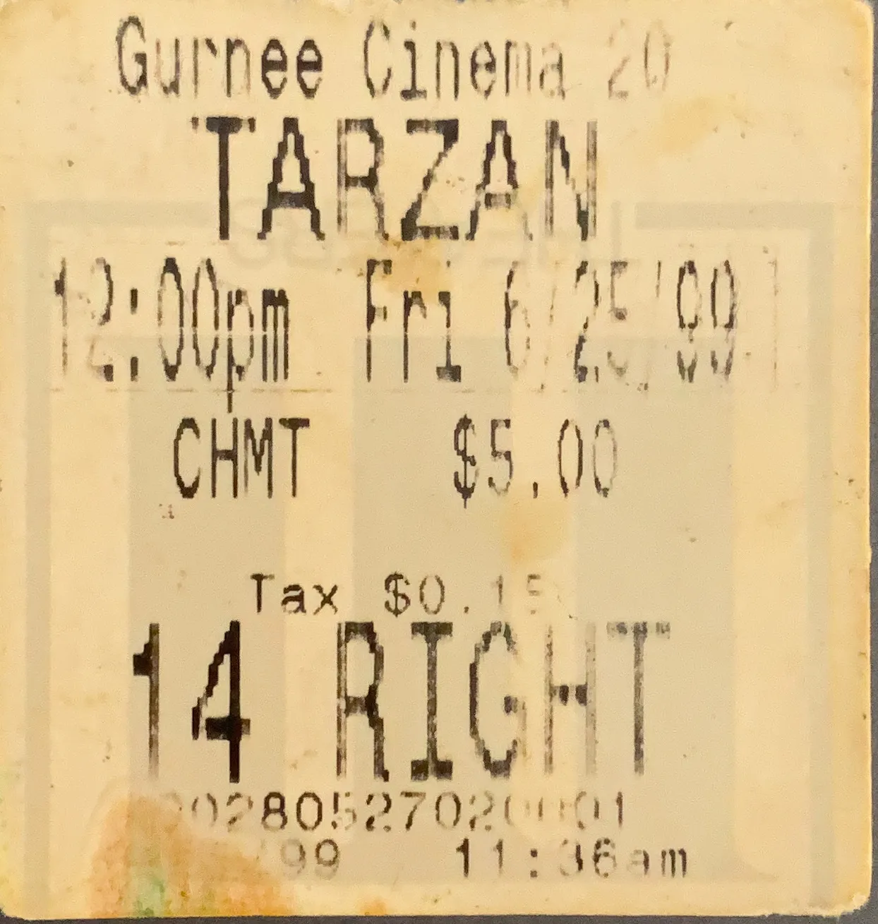 Movie Ticket Stubs since 1999