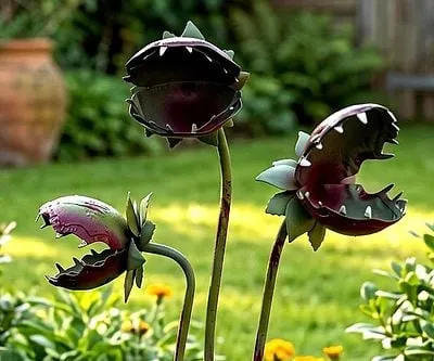 Metal Venus Flytrap Garden Stake