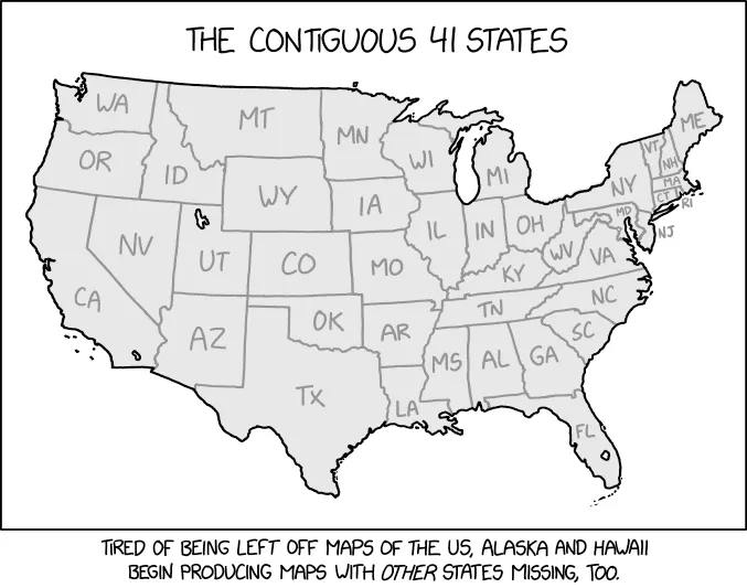 xkcd #2394 — Contiguous 41 States