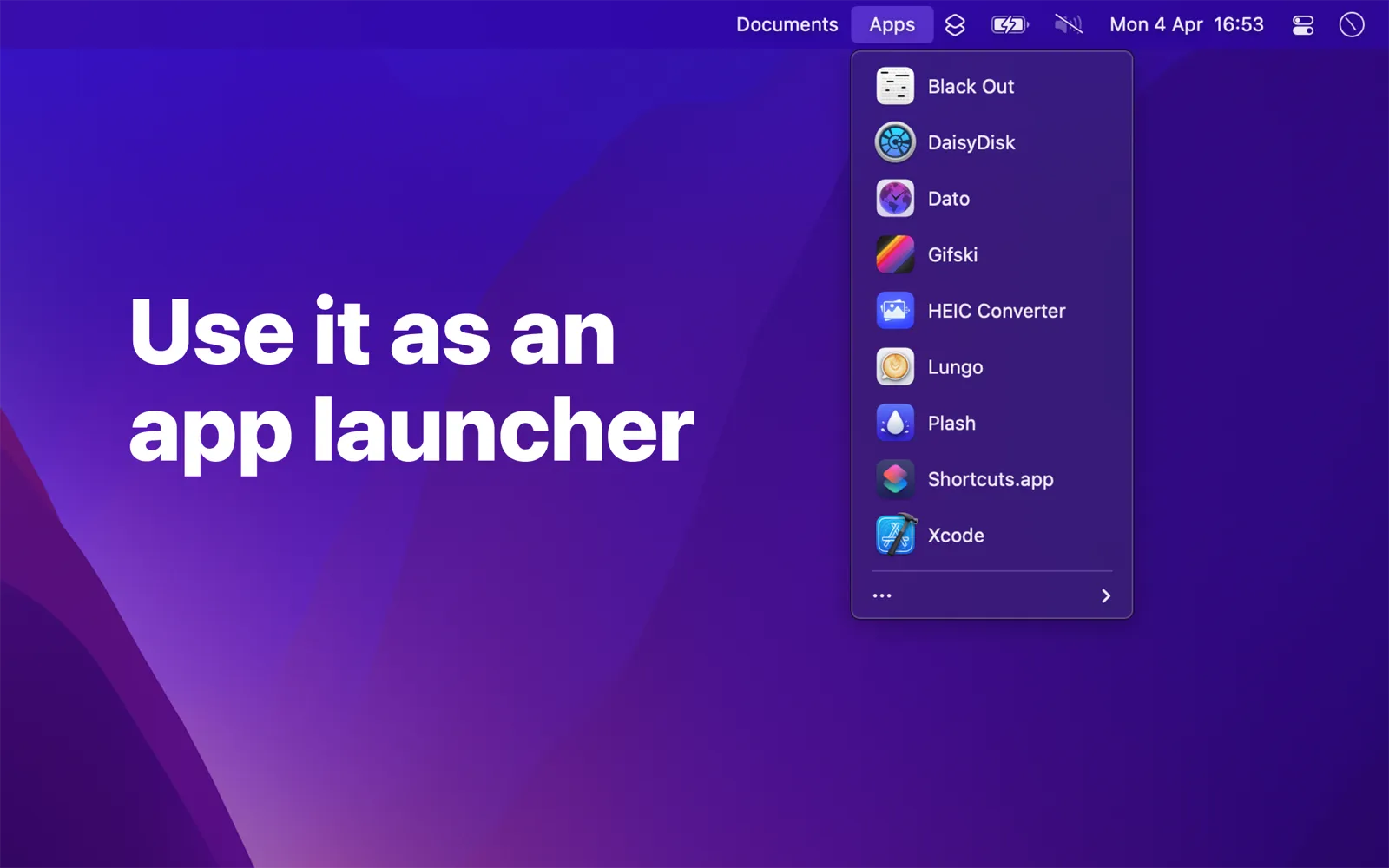 Quick Look-style preview without leaving the menu.